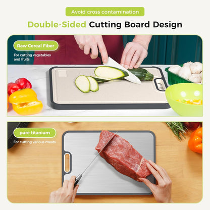 Titanium Cutting Board for Kitchen - Double Sided Food Grade