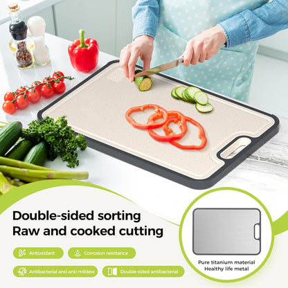 Titanium Cutting Board for Kitchen - Double Sided Food Grade
