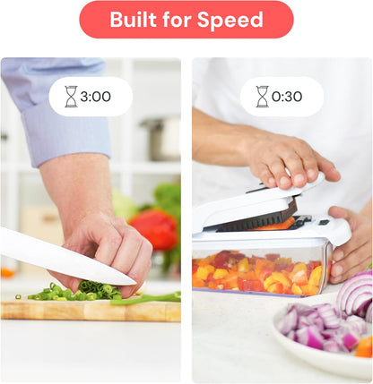 Vegetable Chopper and Spiralizer - Food Chopper with Container