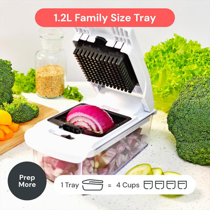 Vegetable Chopper and Spiralizer - Food Chopper with Container